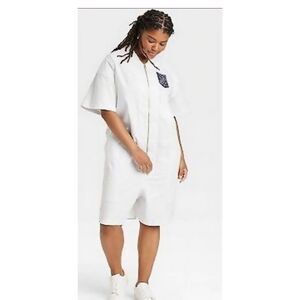 NWT Houston White Adult Short Sleeve Flight Suit romper jumpsuit SIZE XX-Large